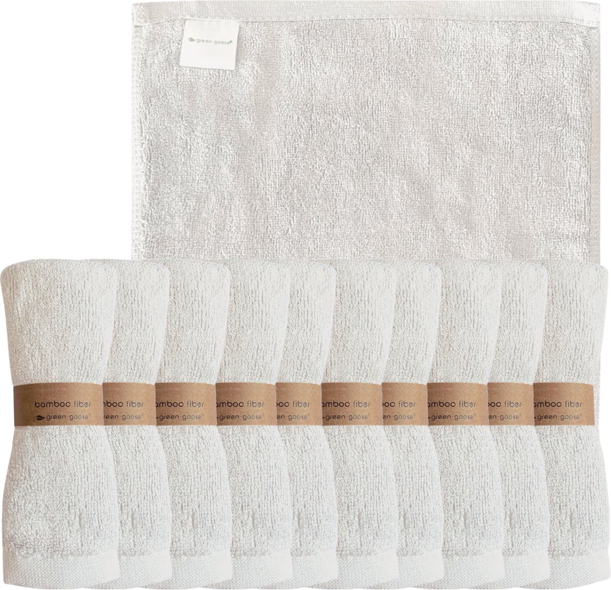 Goedkoopste 10x bamboe washandjes/doekjes blauw en wit
