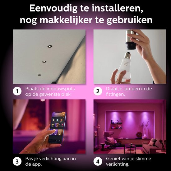 Philips inbouwspot Donegal antraciet GU10 3 stuks