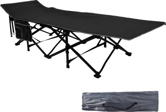 Foto: Niceey veldbed stretcher 150kg draagkracht kampeerbed vouwbed campingbed volwassenen ligbed opvouwbaar bed reisbed zwart