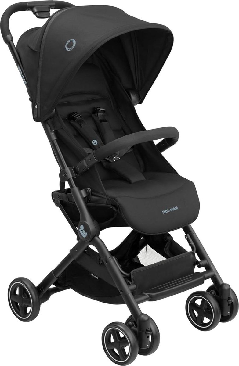 Lara2 Kinderwagen 0-4 jaar 0-22 kg Baby Wandelwagen - Lichte & Compacte Kinderwagen - 3 Ligstanden Vlakke Ligstand - Automatisch Inklapbaar - Schouderriem - Essential Black - Comfortabele Kinderwagen Buggy inklapbaar vliegtuig
