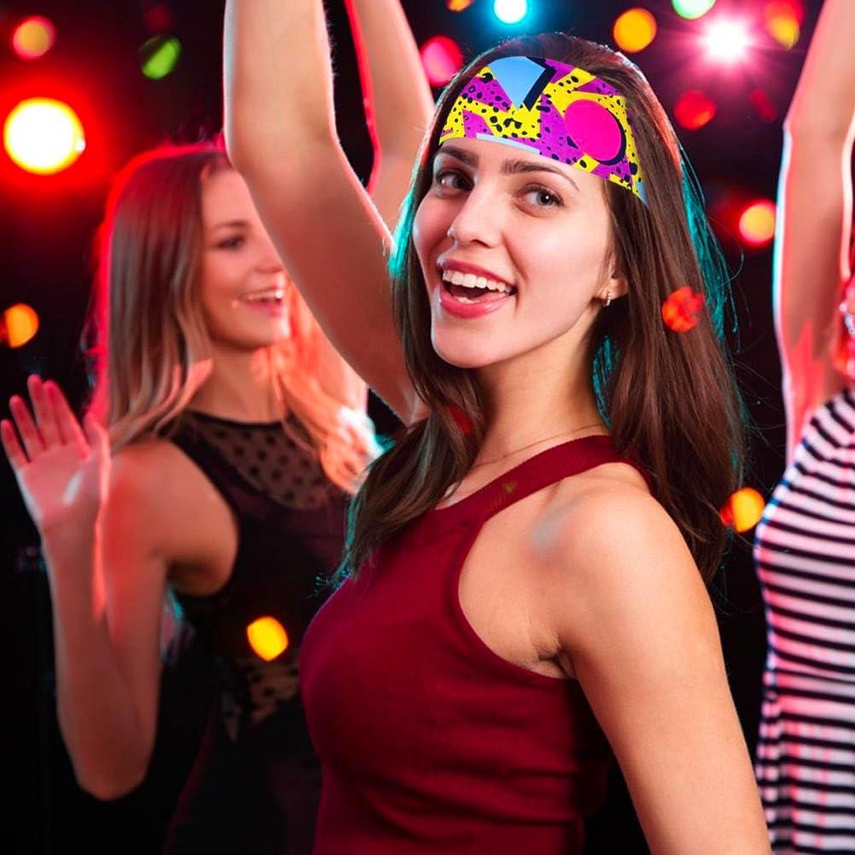 9-teiliges Retro Stirnband-Set – 80er/90er Jahre Style, Neonfarben, Weich & Schweißabsorbierend – Für Sport & Alltag