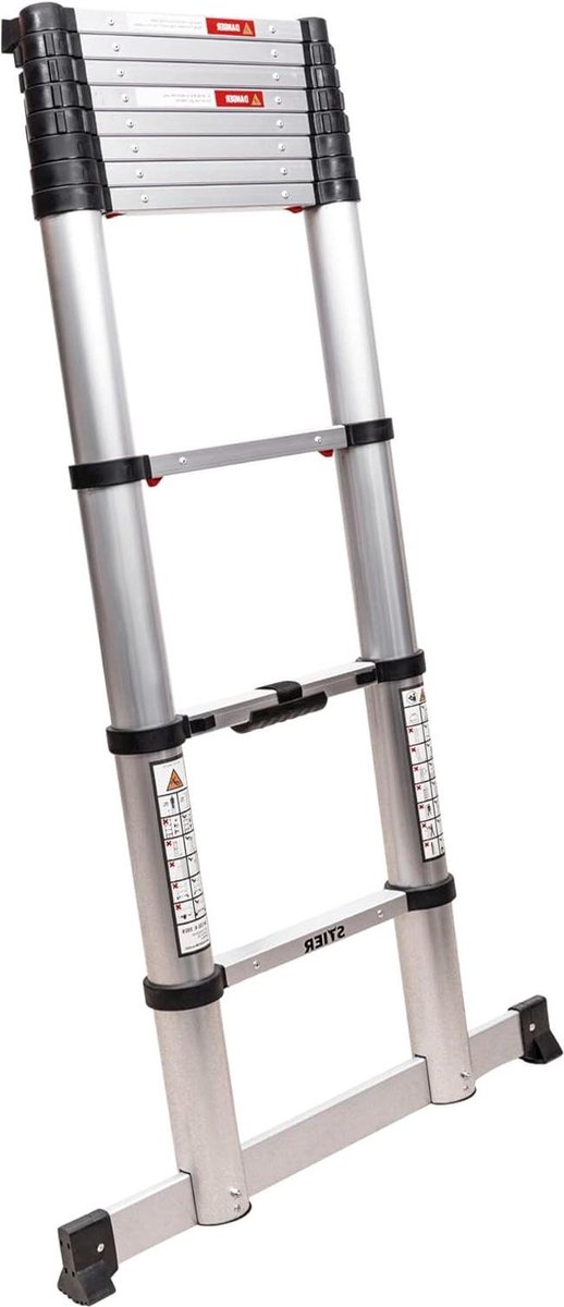 Telescopische ladder 32m hoogwaardig aluminium multifunctionele ladder - Premium 11 sporten staande ladder uittrekbare ladder 150 kg belastbaarheid antislip robuust Telescopische ladder