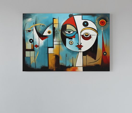 Peinture sur toile - Style Pablo Picasso - Abstrait - Art mural -150x100x2 cm