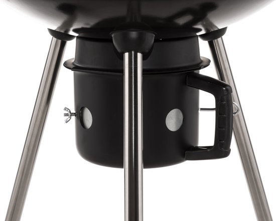 Mustang Basic 57 Houtskoolbarbecue - Kogelbarbecue 57 cm - Ø54 cm Grillrooster - Dekselthermometer - met Wielen - kleur Zwart van Mustang — afbeelding 4