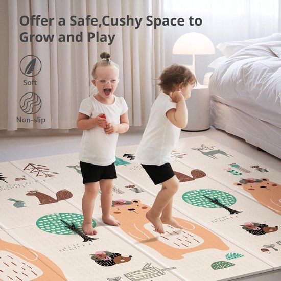 RxueSug Kruip- en speelmat, dik, 50 x 120 cm, 2 cm, babymat, antislip design, tatami mat voor babykamer, motoriek tapijt, kindertapijt, grijs/zilver
