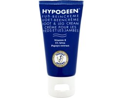 Hypogeen Voet- & Beencrème – Voetencrème voor Droge Voeten en Benen – Met 5% Ureum – Voorkomt Kloven, Huidschilfering en Eelt – Herstelt Natuurlijke Vet- en Vochtbalans – 50 ml Tube