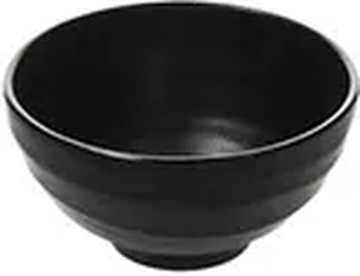 Tognana - Kom - Cadeau tip - Rond - Melamine - Zwart - Schaaltje - Rijstkom - 11CM - 25CL - Set à 6 stuks