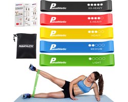 Panathletic Weerstandsbanden – Set van 5 – Handleiding – Opbergzakje – eBook met Extra Oefeningen – Multicolor