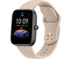 20mm Verstelbare Siliconen Horlogeband - Vervangende Watchband - Compatibel met Amazfit Bip 3 / Bip 3 Pro / Bip U Pro / Bip S / Bip Lite / Bip S Lite - Sportieve en Duurzame Vervangende Horlogebandjes - Flexibel en Comfortabel - Milk Tea