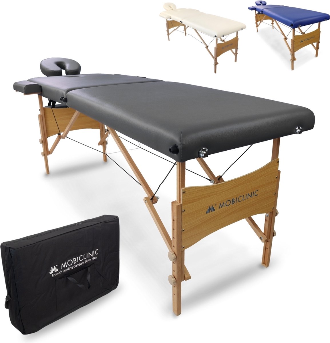 Goedkoopste Mobiclinic CM-01 Light - Inklapbare massagetafel - 186x60 cm - Massagebed - Mobiele Massagetafel - Hoofdsteun - In hoogte verstelbaar - Massage - Draagbaar - Hout - Tot 150kg - Zwart