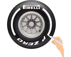 TirePaint Bandenstift SET WIT met borsteltje en afbreekmesje