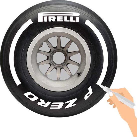 TirePaint Tire Pin SET BLANC avec pinceau et lame sécable