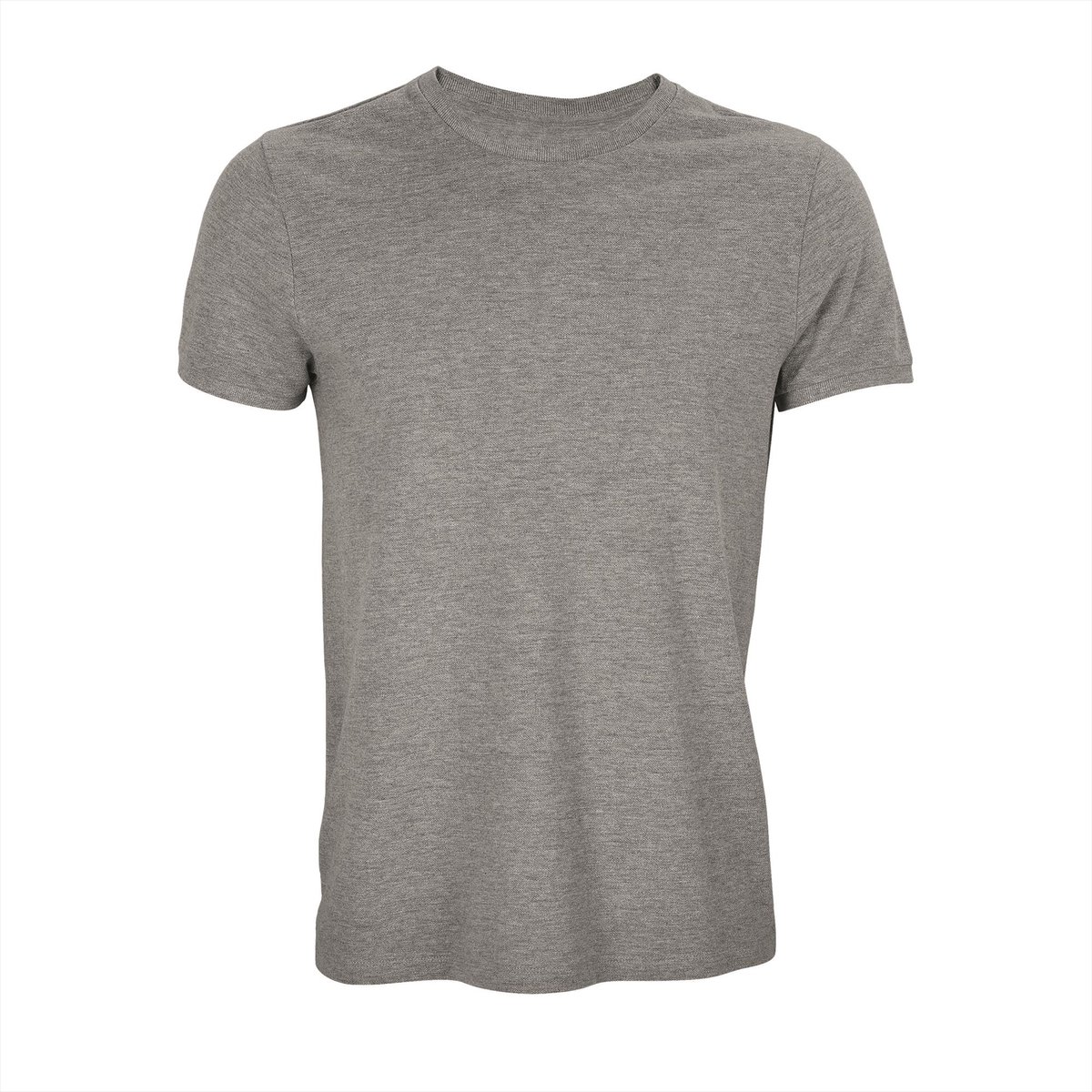Neoblu Unisex Cotton Piqué T-Shirt Loris NB3775 - Gray Melange - 4XL