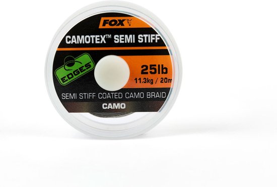 Semi Stiff Coated Camo Braid - 20M Camotex Edges Fox van Fox — afbeelding 5