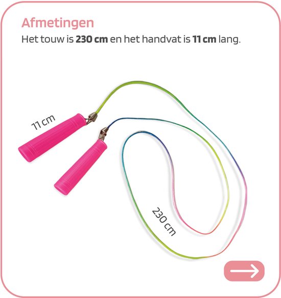 Springtouw perlon 10 meter - Geel