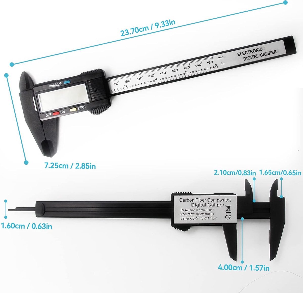 Digitale Schuifmaat - 150 mm - LCD Display | Exact meten van Cacious — cadeau in Tuin & Klussen - foto 7