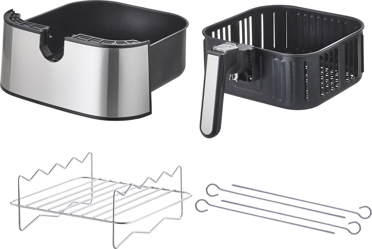 Inventum GF500HLD Airfryer XL - 5L - 8 programma's - 80-200 °C - Tot 5 personen - Zilver/Zwart — afbeelding 4