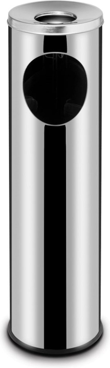 Goedkoopste Hendi Afvalbak met asbak - roestvast staal - 15L - anti-slip bodem - gepolijst - ø200x(H)700mm
