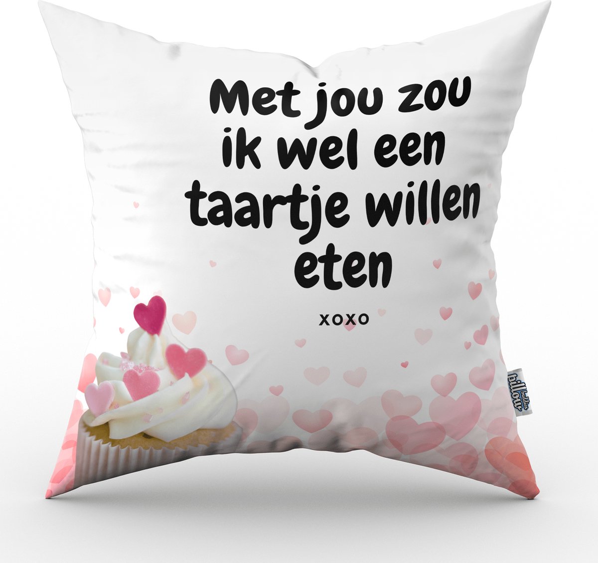 Valentijn kussen Met jou zou ik wel een taartje willen eten - 50 cm