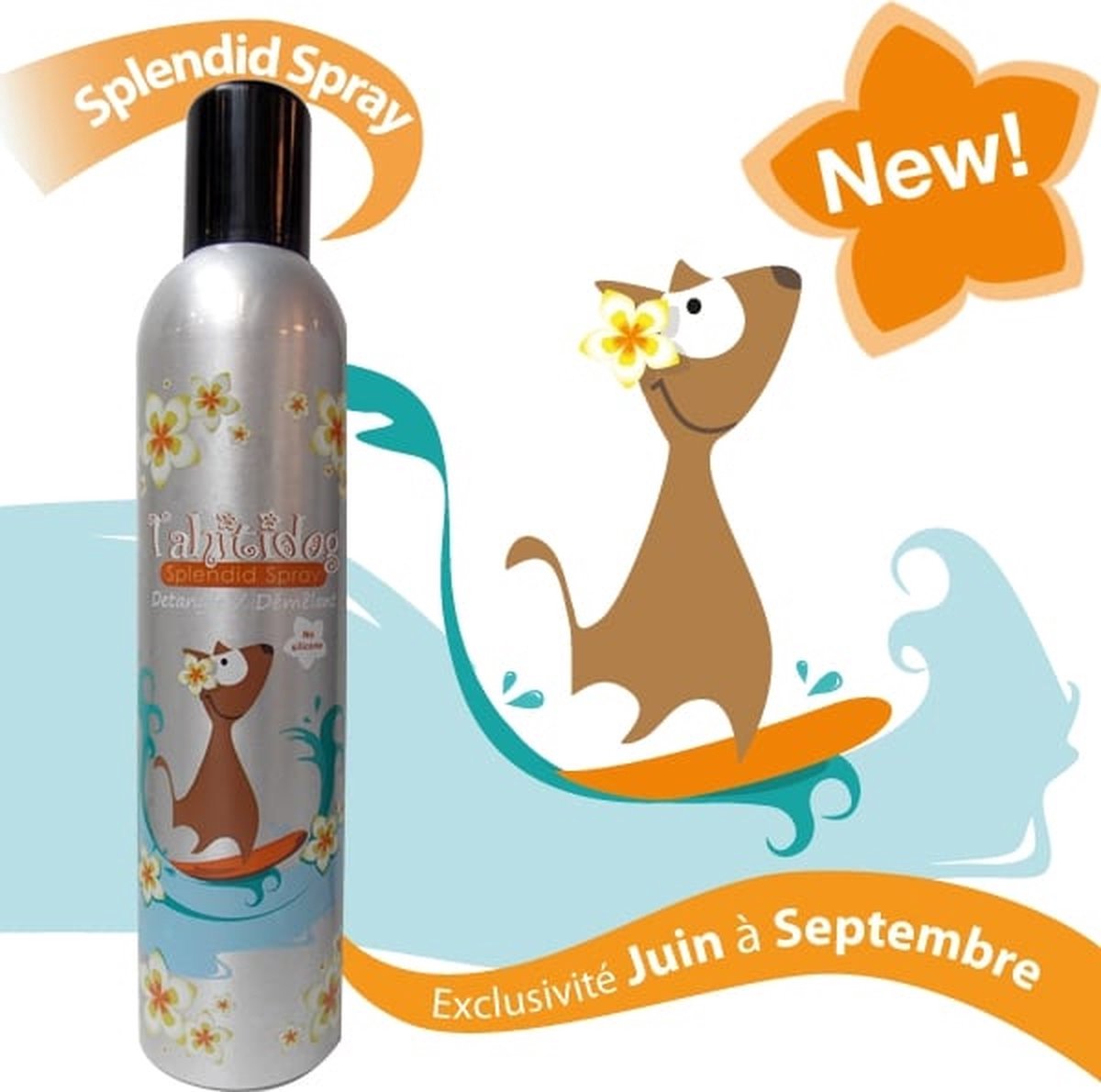 laboratoire DIAMEX - spray splendid - tahitidog 400 ml - vacht ontwarrend - GEEN silicones - zeer lekker ruikend ** + ** zakje hondensnacks flamingo Hapki