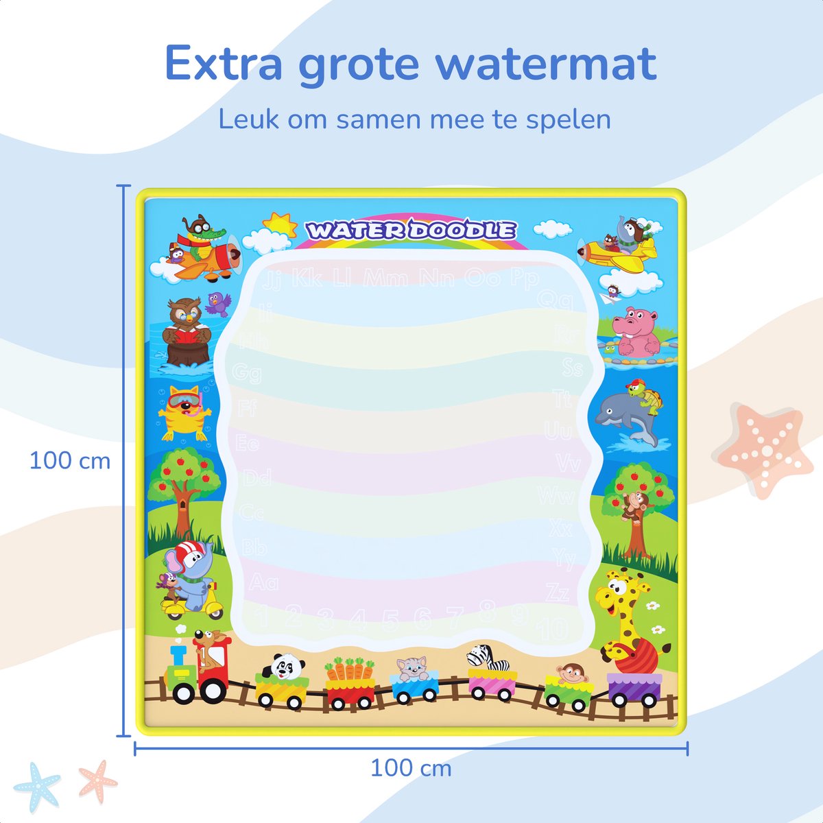 Water Tekenmat met 18 Accessoires - Met 4 Waterpennen - Speelgoed 2 Jaar - Speelgoed 3 Jaar - Speelgoed 4 Jaar - Speelgoed 5 Jaar - Montessori Speelgoed - Educatief Speelgoed - Jongens Speelgoed - Meisjes Speelgoed - Kinderspeelgoed — afbeelding 4