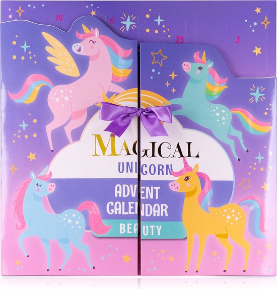 Eenhoorn Adventskalender 2025 voor meisjes, Kerstaftelling Kalender voor kinderen, met 24 dagen Kerstverrassing met sieraden Armband Haaraccessoires