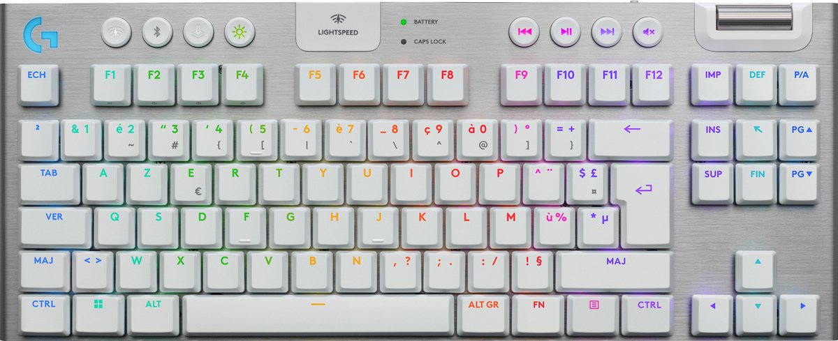 Logitech G915 X Lightspeed TKL - Draadloos Gaming Toetsenbord - Tactile - FR Azerty - Wit