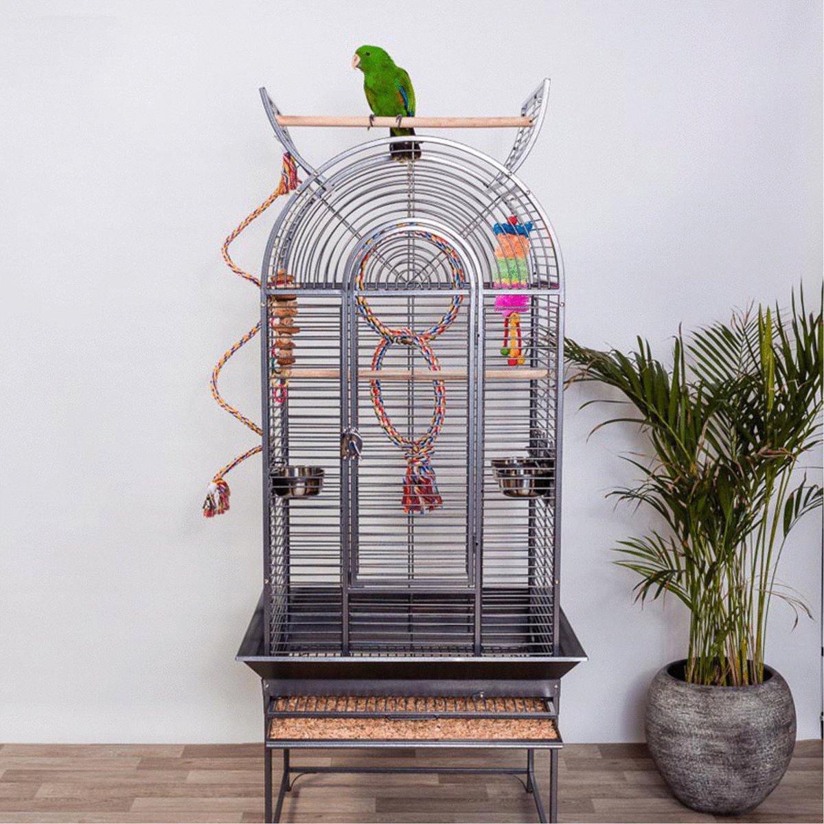 Keddoc Vogelkooi Texas - Vogelverblijven - 66x56x175 cm Donkergrijs