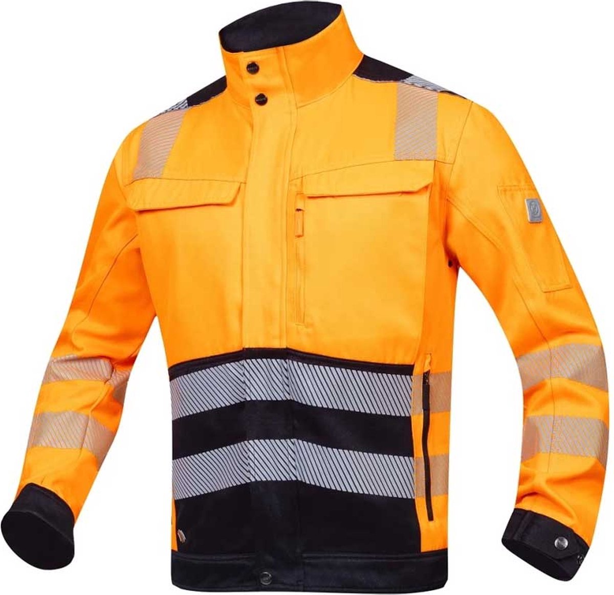 Ardon Hi-Viz Jack Signal+ | Fluorescerend oranje/zwart | L | Reflecterende heren-werkjas | EN ISO 20471, klasse 2