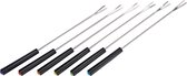 HI Fondue vorken/barbecue spiezen - 6x - 24 cm - metaal/PP - barbecue pennen - Spiezen/pennen voor vlees