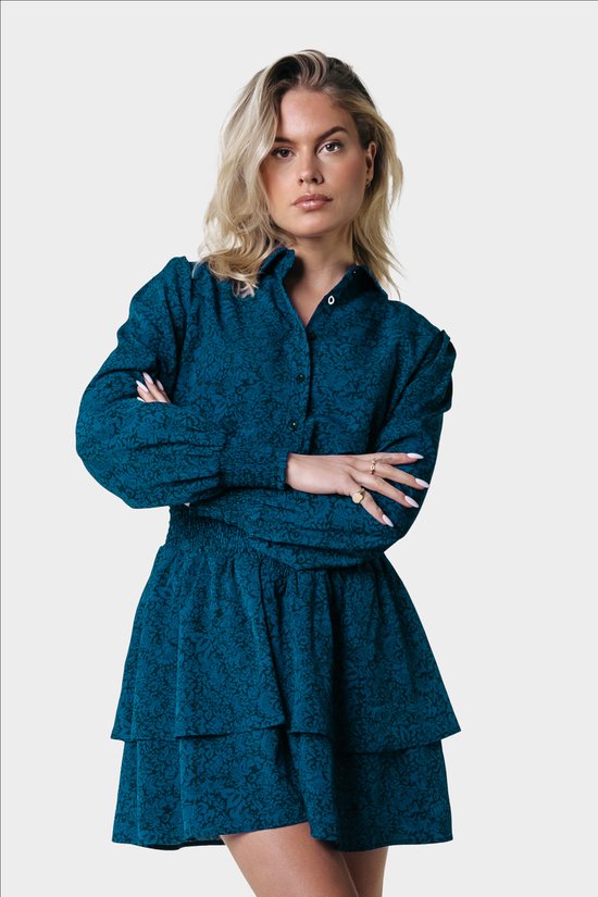 Colourful Rebel Sacha Floral Ruffle Dress - L