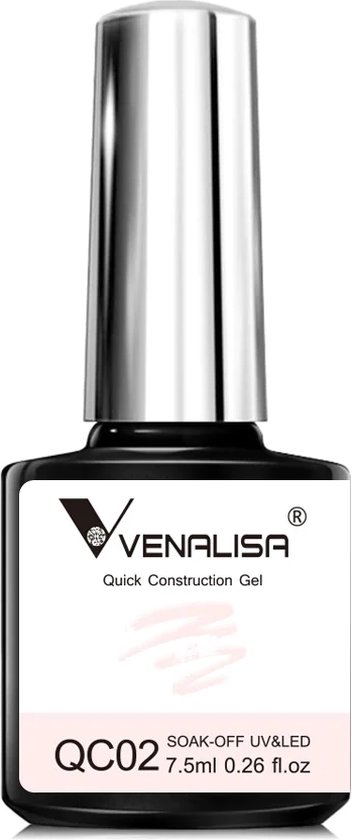 Venalisa Quick Construction Gel QC02, lichtroze gelnagellak.