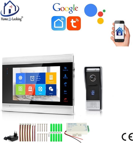 WIFI videofoon/intercom met 1 deurbel camera + 1 binnen - WIFI - €253,30