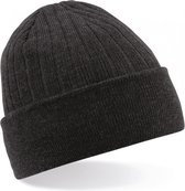 Beechfield Beanie Thinsulate Wintermuts - 100% acryl wol - Antraciet - dames en heren - basic mutsen - Dubbel dikke stof