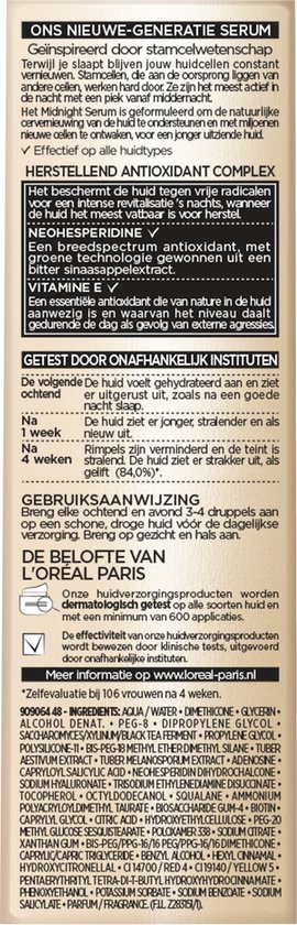 L'Oréal Paris Age Perfect Cell Renaissance Midnight Serum - Gezichtsverzorging – Anti-Rimpel - 30ml