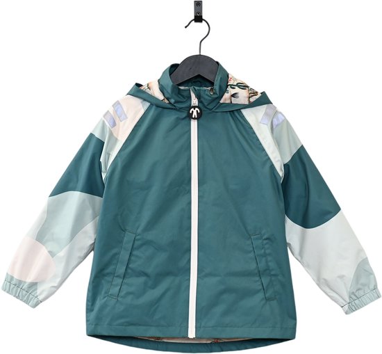 Ducksday - Regenjas Kinderen - Waterdicht - Ademend - Reflecterend - Regenkleding Unisex - Donkergroen - Maat 128