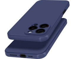 Avizar Beschermhoesje Geschikt voor Apple iPhone 16 Pro Siliconen afwerking Mate Soft Touch, Nachtblauw