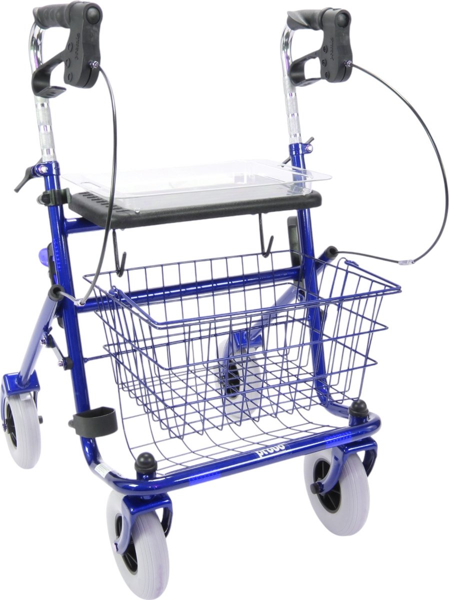 Goedkoopste Premis Provo - Rollator - 2de Generatie - Voorzien van omgekeerde handvatten - Metallic Blauw