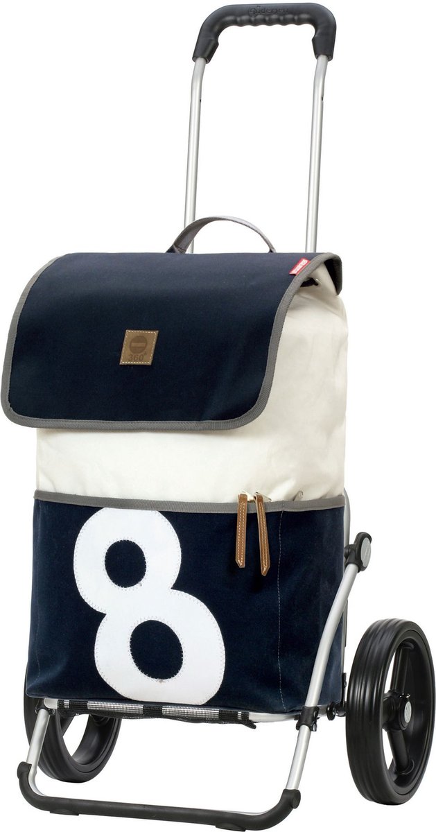 Andersen SHOPPER MANUFAKTUR Boodschappentrolley Royal Shopper 360° 50L Mole8 Blauw Veelkleurig 107cm