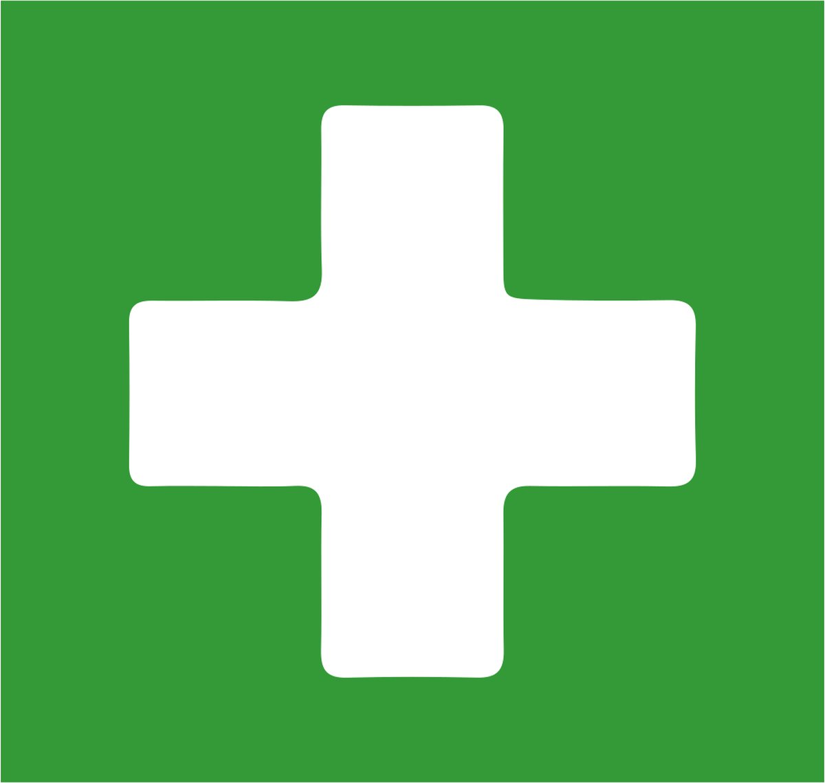 Goedkoopste Sticker - Eerste hulp - Medische zorg - 100mm x 100mm