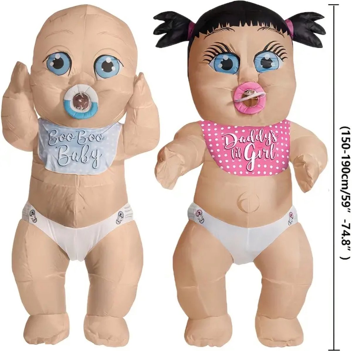 Bovista Opblaasbaar Kostuum - Dikke Meisjes Baby - Opblaas - Halloween - Carnavalskleding - Voor Volwassenen - Adult 150-190cm
