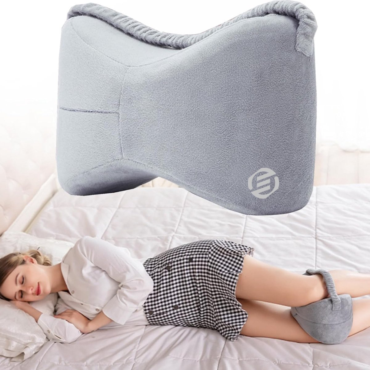 Goedkoopste Equivera Kniekussen - Kniekussen voor in Bed - Kniekussen Orthopedisch - Zijslaapkussen - Kniekussen voor in Bed