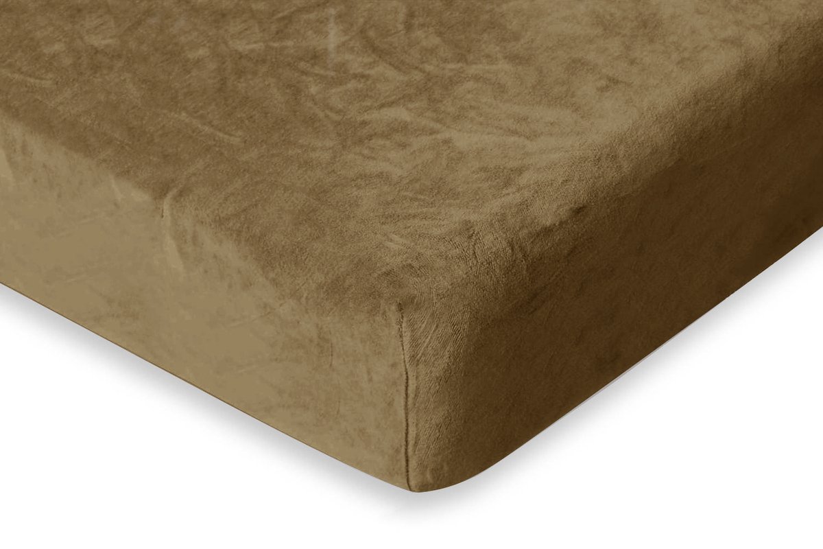 Eleganzzz Hoeslaken 200 gr/m2 Hoogwaardig Flanel Fleece 35cm Hoekhoogte - Gold - 160x200 - Hoeslakens - Lits Jumeaux - Fluffy Hoeslaken