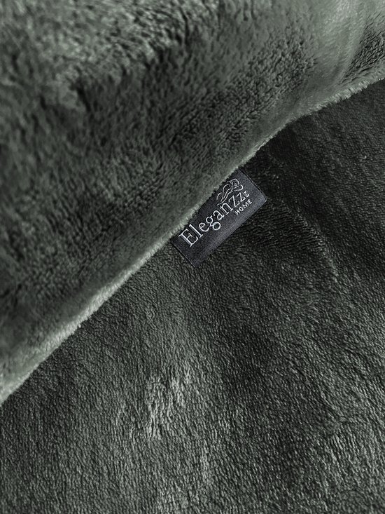 Eleganzzz Dekbedovertrek Flanel Fleece - Green - Dekbedovertrek 200x200/220cm - 100% flanel fleece - Tweepersoons Dekbedovertrekken - 200x220cm - Fluffy Dekbedovertrek van Merkloos — afbeelding 2