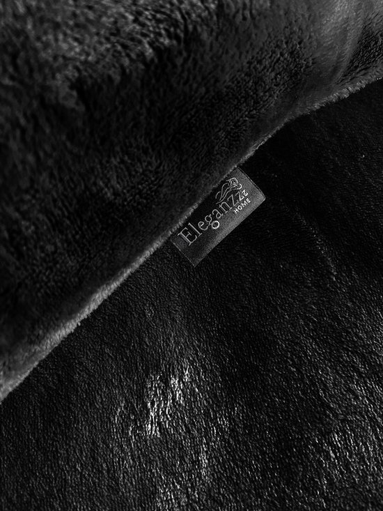 Eleganzzz Dekbedovertrek Flanel Fleece - Black - Dekbedovertrek 200x200/220cm - 100% flanel fleece - Tweepersoons Dekbedovertrekken - 200x220cm - Fluffy Dekbedovertrek van Merkloos — afbeelding 2