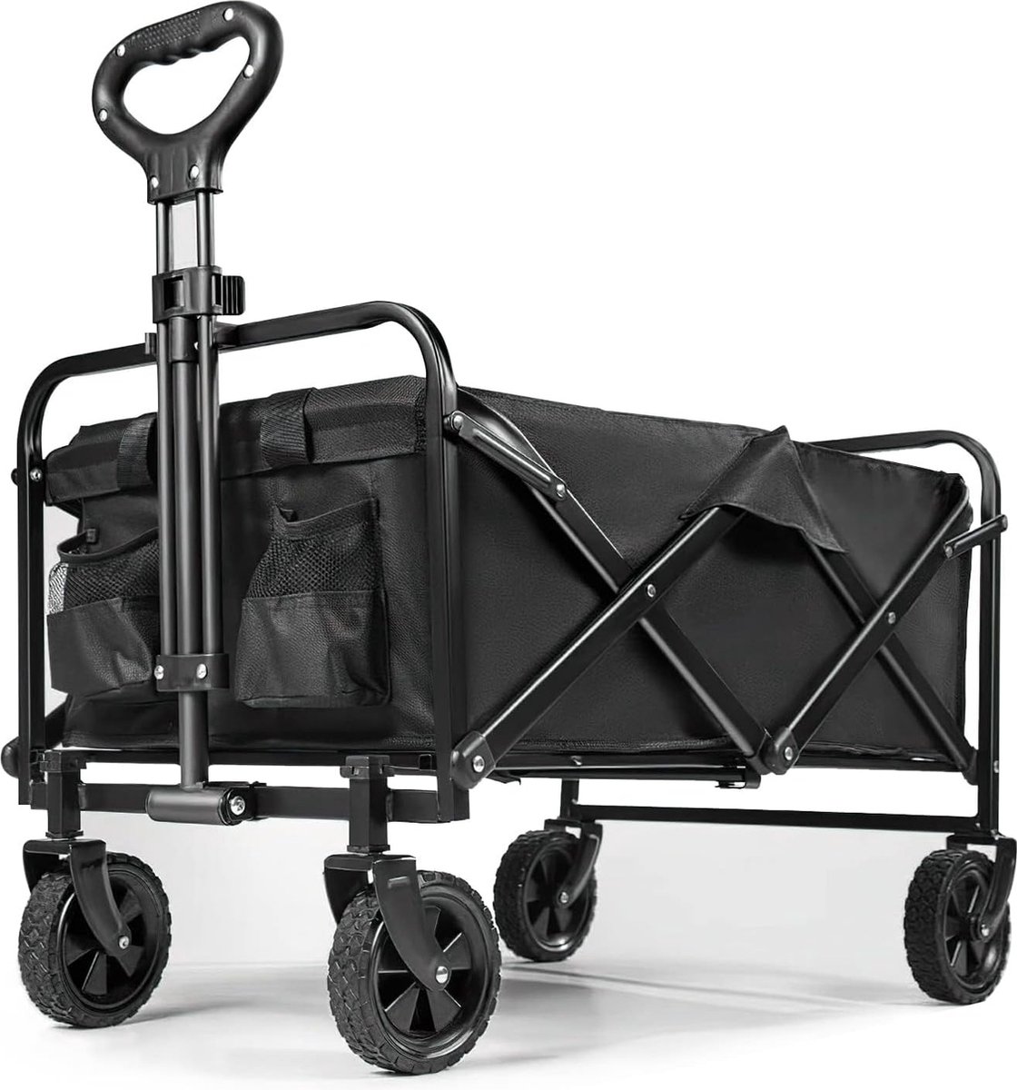 Vouwbare Handkar met Telescopische Handgreep - Opvouwbare Strandkar - Handkar voor Alle Terrains - Outdoor Vervoer - Kamperen - Boodschappenwagen
