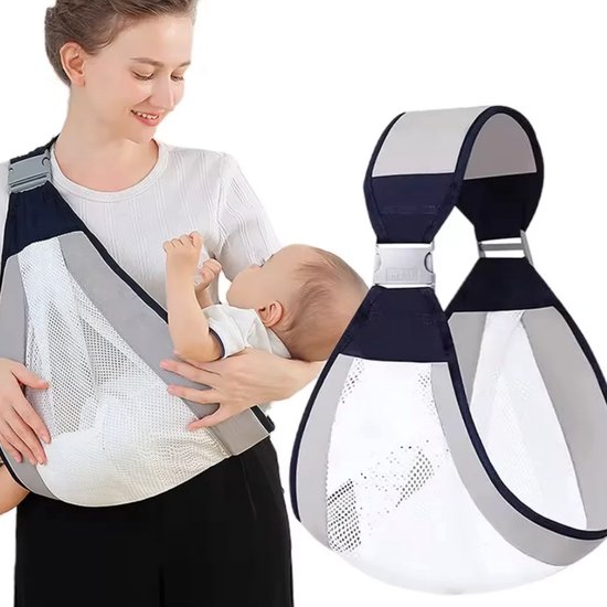 Babydrager-babydraagzak-peuterdraaghulp-0 tot 3 jaar-compact-grijs-ademend-ergonomische verstelbare schouderband van Merkloos — afbeelding 4