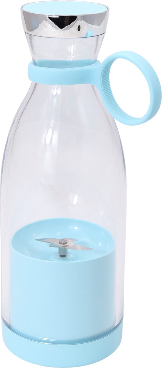 Blauwe Draadloze Blender To Go - Smoothie maker voor onderweg! - Draagbare mini blender blauw - Mixer voor smoothies - Draadloos opladen mogelijk! - Handmixer voor gezonde drankjes van Merkloos — afbeelding 2
