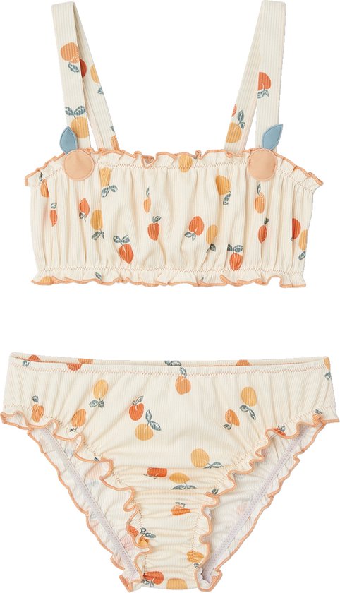 Mooi badpak inclusief haarband met botanische print voor de pop