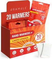 BRAMBLE 20 Handwarmers Herbruikbaar (8 uur warmte over 10 dagen) - Warmtepads voor Handschoenen, Fietsen, Golf